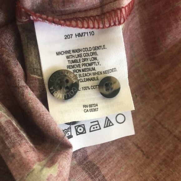 Columbia River Lodge Button Down LS Shirt XL Deer Buck Printed Rust Holiday Gift - Picture 7 of 7